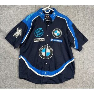 BMW Petronas F1 Shirt Men's 2XL Blue Button Up Intel Michelin Staff AF1R